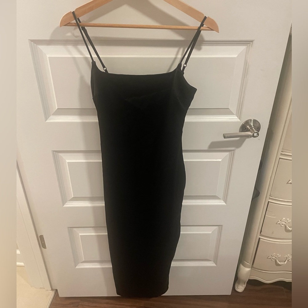 Abercrombie & Fitch Black Midi Dress with Spaghetti Straps